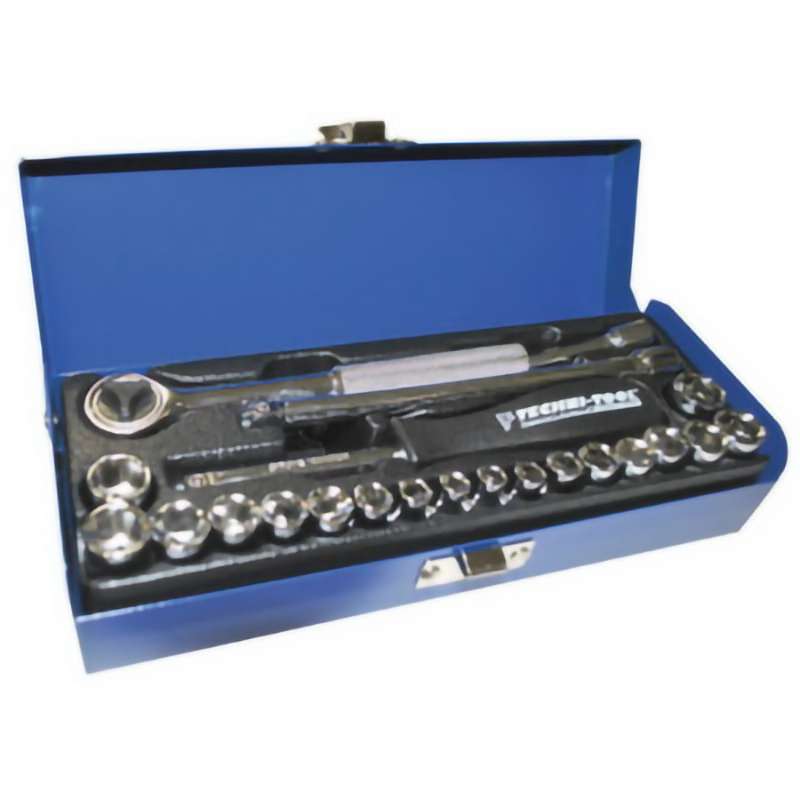 22Pc 1/4" Drive Sae/Metric Socket Set W/Case